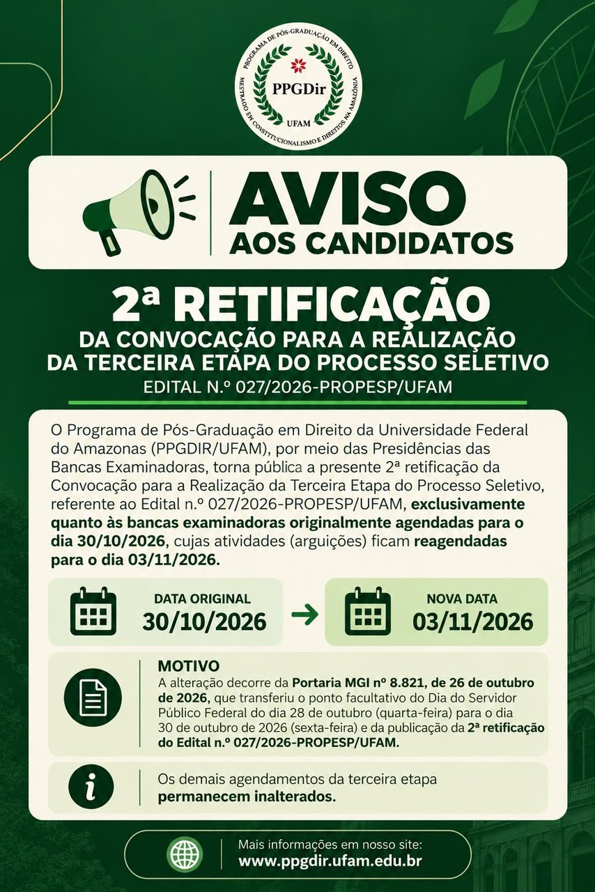 Retificação da Convocação para a Terceira Etapa - Processo Seletivo 2026